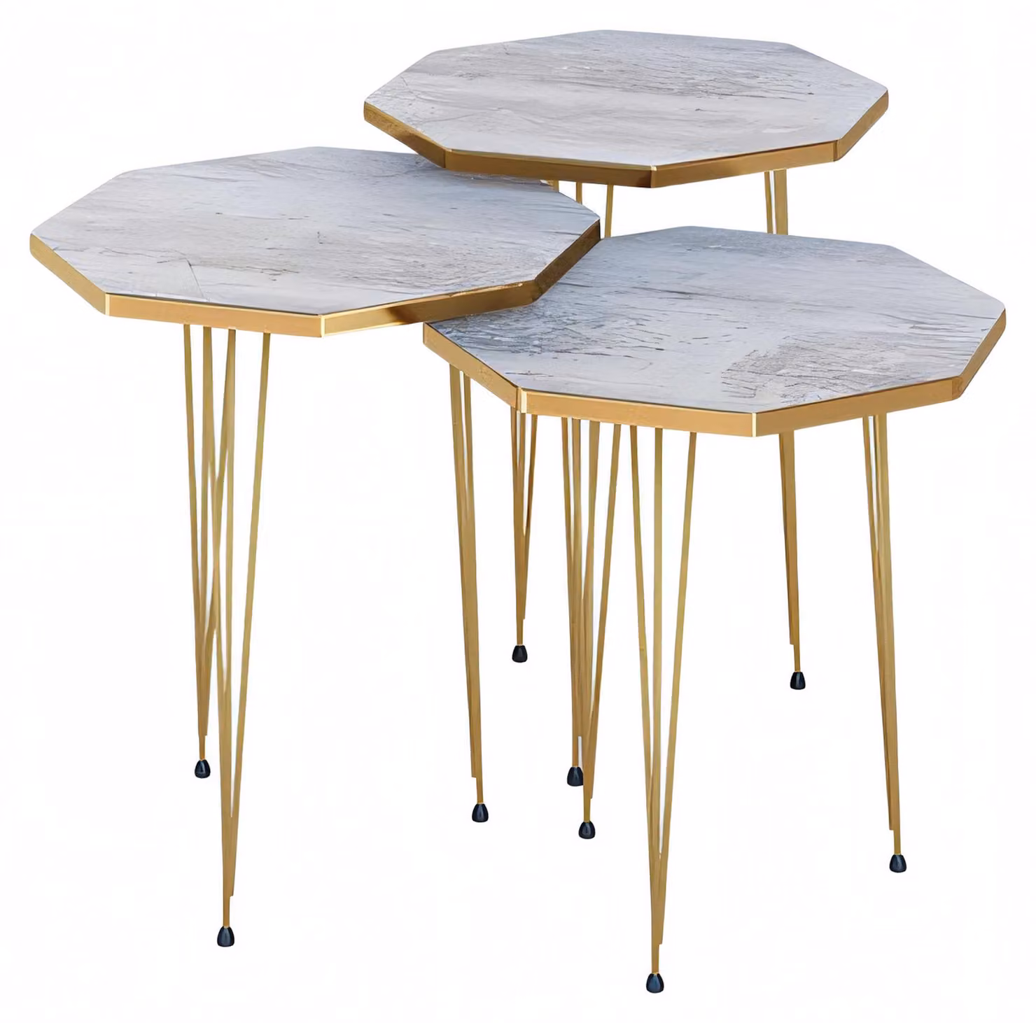 Elegantes graues Metall Couchtisch-Set modern und stilvoll