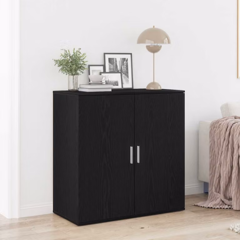 Credenza vidaXL in stile rustico nero in legno ingegnerizzato L: 79 cm, P: 38 cm, H: 80 cm