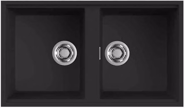 Lavello Elleci Incasso 2 vasche 83,6x48,8 Best 450 Sottotop Keratek Plus Nero Black Assoluto LKB45086BSO
