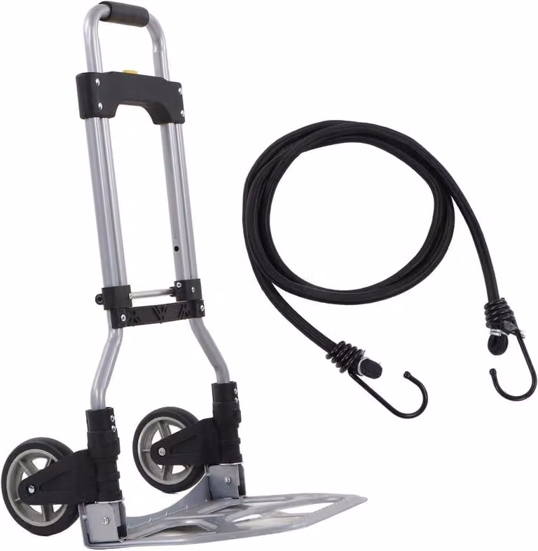 Carrello per impieghi gravosi con capacità di carico di 70 kg | Carrello pieghevole con 2 ruote | Carrello di trasporto leggero per lo shopping, il campeggio, la pesca - carrello per viaggi e merci.