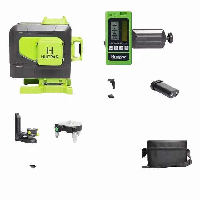 Livella laser, linee di raggio verde, telecomando, ricevitore laser