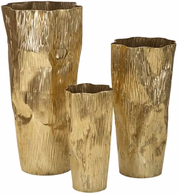 Set 3 portavasi Glolly oro in ferro dalle linee slanciate