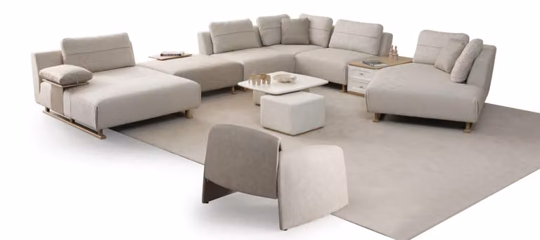 Modulares Wohnzimmer-Set U-Form Ecksofa mit passendem Sessel