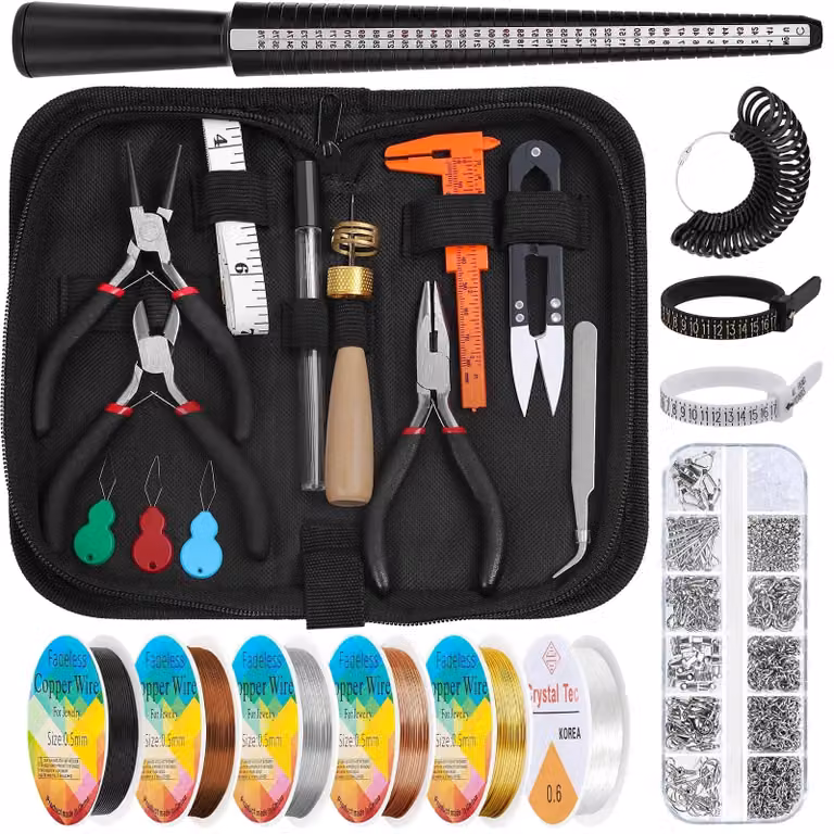 Kit completo per la creazione di gioielli, con strumenti e materiali inclusi