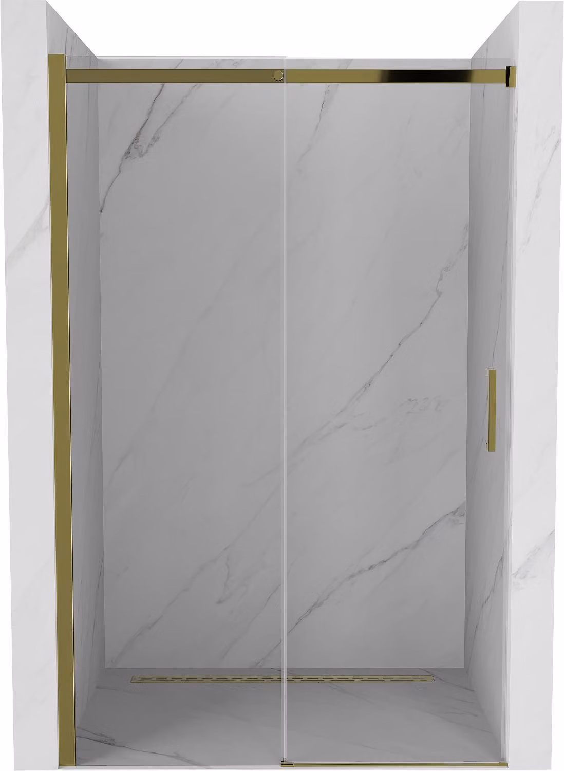 Mexen Omega porta doccia scorrevole 120 cm, trasparente, oro - 825-120-000-50-00