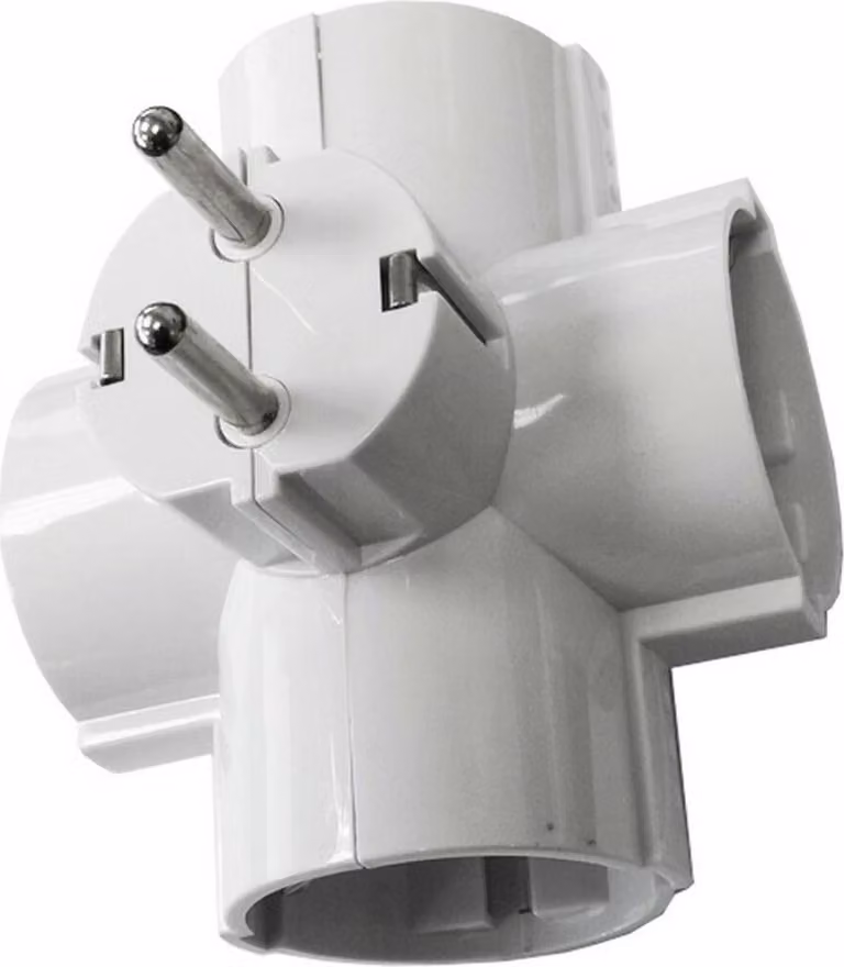 Estensione presa EDM a quattro vie 2400 W 250 V 16 A Plastica termoplastica