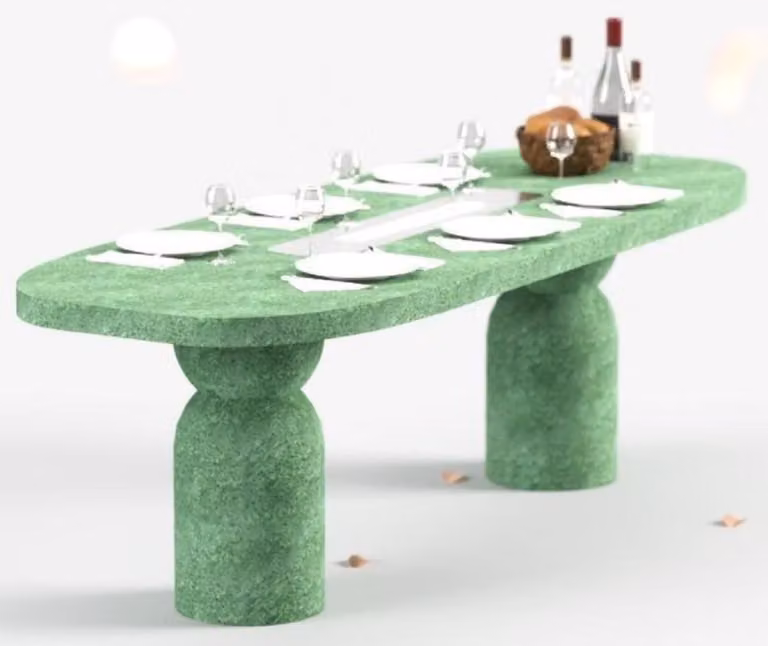 Tavolo da pranzo Casa Padrino con camino a bioetanolo, dimensioni 240 x 110 x H. 75 cm - Disponibile in diversi colori - Tavolo da pranzo - Tavolo da giardino - Arredamento per la sala da pranzo - Arredamento per il giardino - Arredamento - Arredamento di