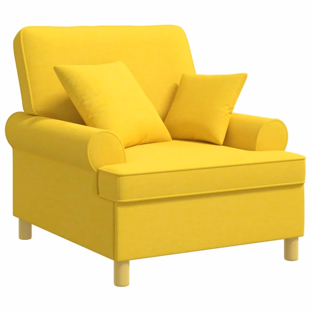 Poltrona relax XL vidaXL con cuscini in tessuto giallo per soggiorno e camera da letto – 2