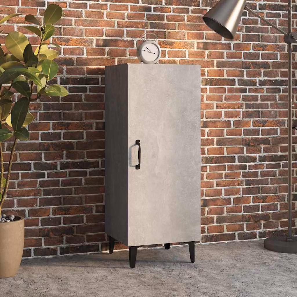 Credenza moderna vidaXL in legno e MDF, Grigio, L 34,5 cm x P 34 cm x H 90 cm, da appendere a parete