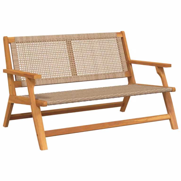 vidaXL Arredamento da giardino in legno di acacia beige L: 122 cm, P: 78 cm, H: 73 cm