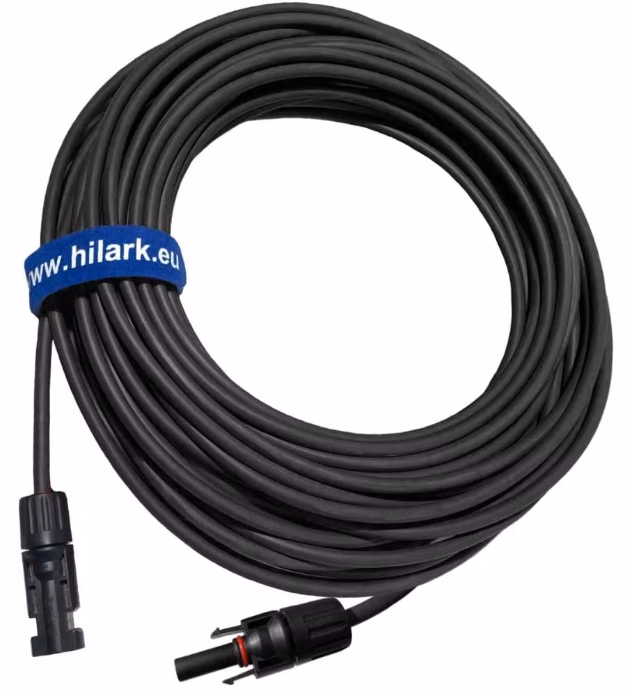 Cavi solari per impianti fotovoltaici, con connettori MC4, sezione 1x6mm2, colore nero, lunghezza 3 metri