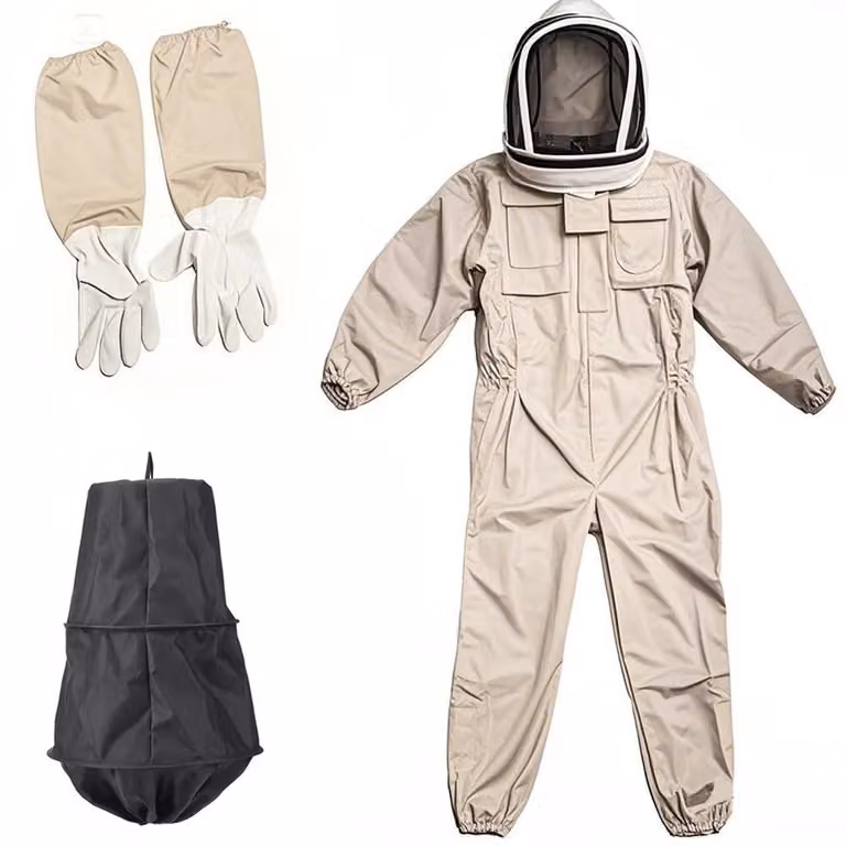 Elzusha - Kit completo per apicoltore, con coperchio removibile, guanti traspiranti e polsini elastici, taglia XXL