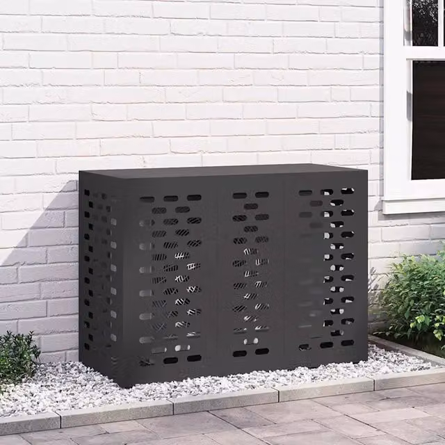 Copertura per condizionatore d'aria Nero 110 x 50 x 80 cm 865904