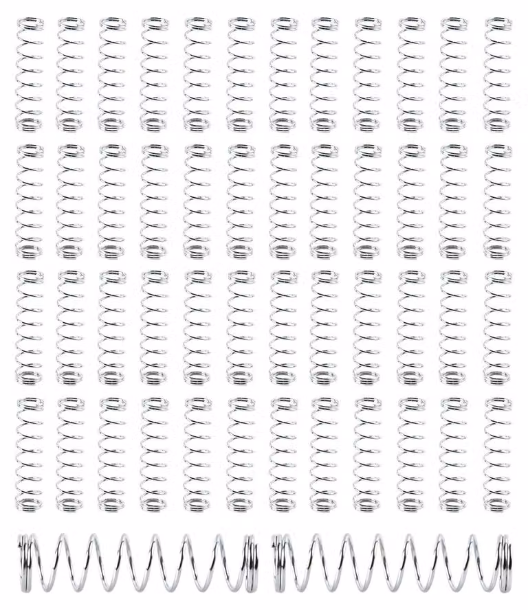 Set di 50 punte per penne a sfera, acciaio inossidabile, molle a compressione, dimensioni 0,4 x 4,6 x 19 mm