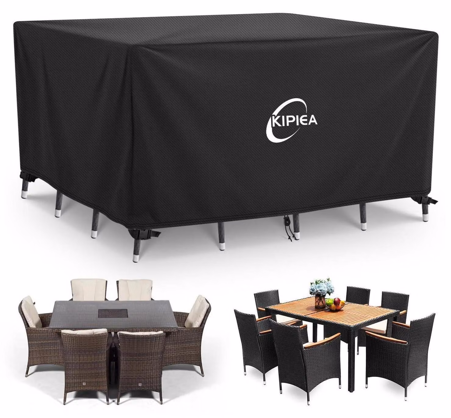 Copertura impermeabile per mobili da giardino, rettangolare, dimensioni 147x86x71 cm, realizzata in tessuto Oxford 420D, con protezione anti-UV