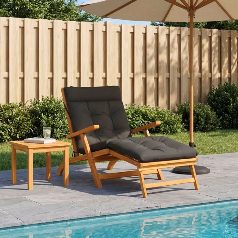 Cuscino per lettino vidaXL VIANEN in poliestere, antracite, con rivestimento lavabile e resistente ai raggi UV