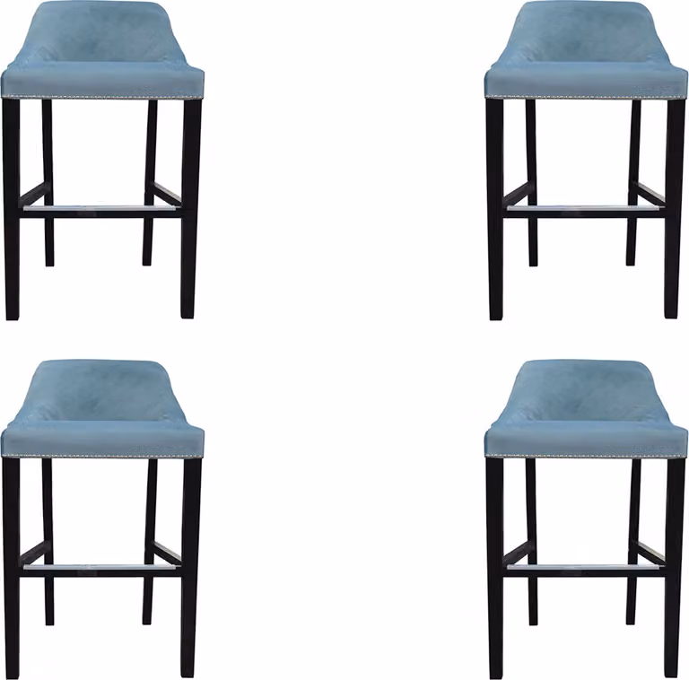 4x Design Chesterfield Barhocker Hocker Hochstuhl Set Polster Stühle Garnitur