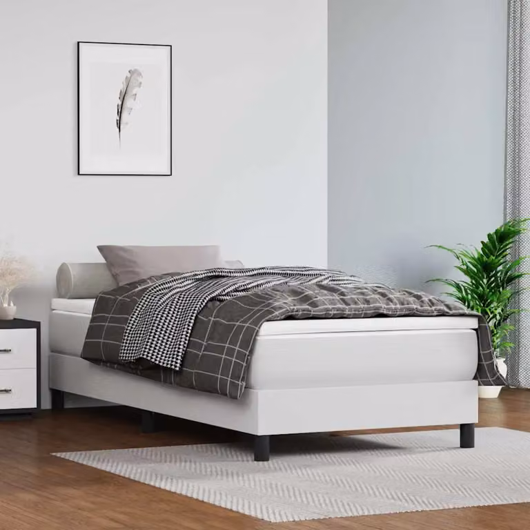 Materasso Ibrido vidaXL con Molle Insacchettate in Similpelle Bianco L: 90 cm, P: 200 cm, H: 20 cm