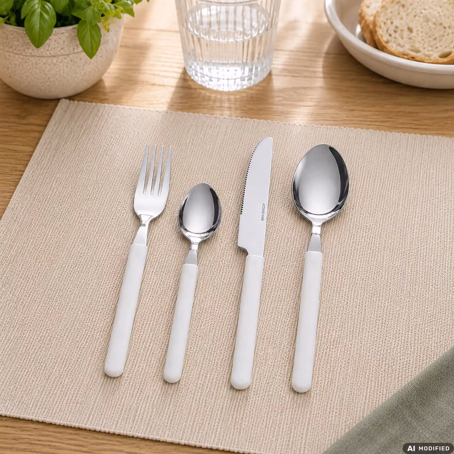 GUSTO CASA Servizio Posate Calendula Bianco 16 Pezzi in Acciaio Inox con Contenitore e Finitura Opaca – 2