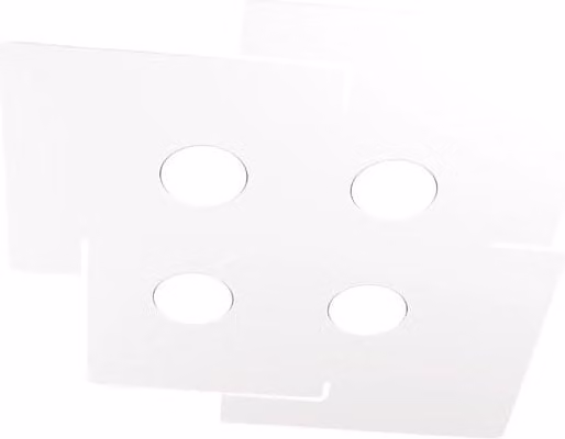 Plafoniera a LED Top Light ECHO in metallo bianco, design moderno rettangolare con 4 attacchi GX53