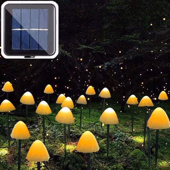 Lampada da tavolo a energia solare, cavo da 5 metri, 8 modalità, impermeabile, per uso esterno