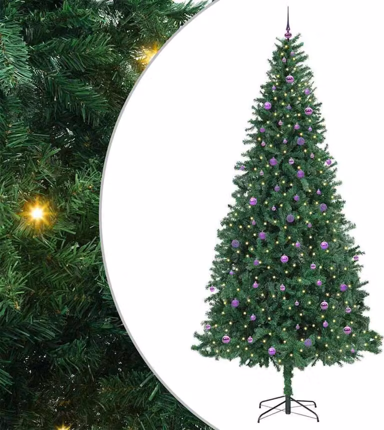 Albero di Natale artificiale a 300 LED con supporto Verde 300 cm