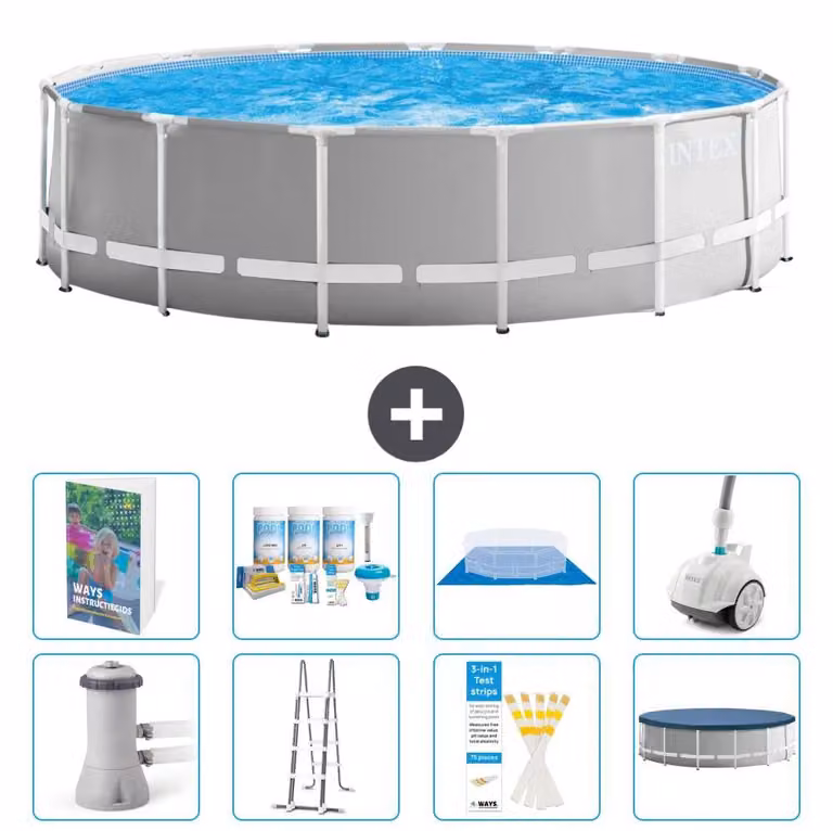 Struttura per piscina a forma di prisma - 457x122 cm - composta da 7 elementi - modello S658