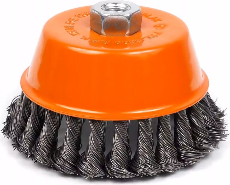 Spazzola frontale con filettatura per smerigliatrici 85 mm M14 filo annodato