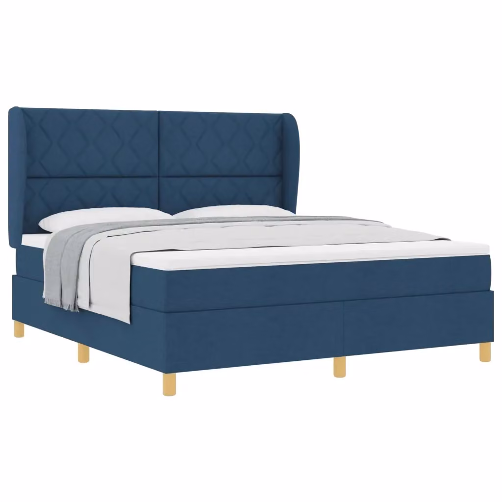 Letto ibrido con molle e schiuma vidaXL con testiera Blu L: 180 cm, P: 200 cm, H: 203 cm – 2