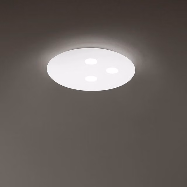 Plafoniera Contemporanea Random Alluminio Bianco Acrilico Led 27+21W 3000K