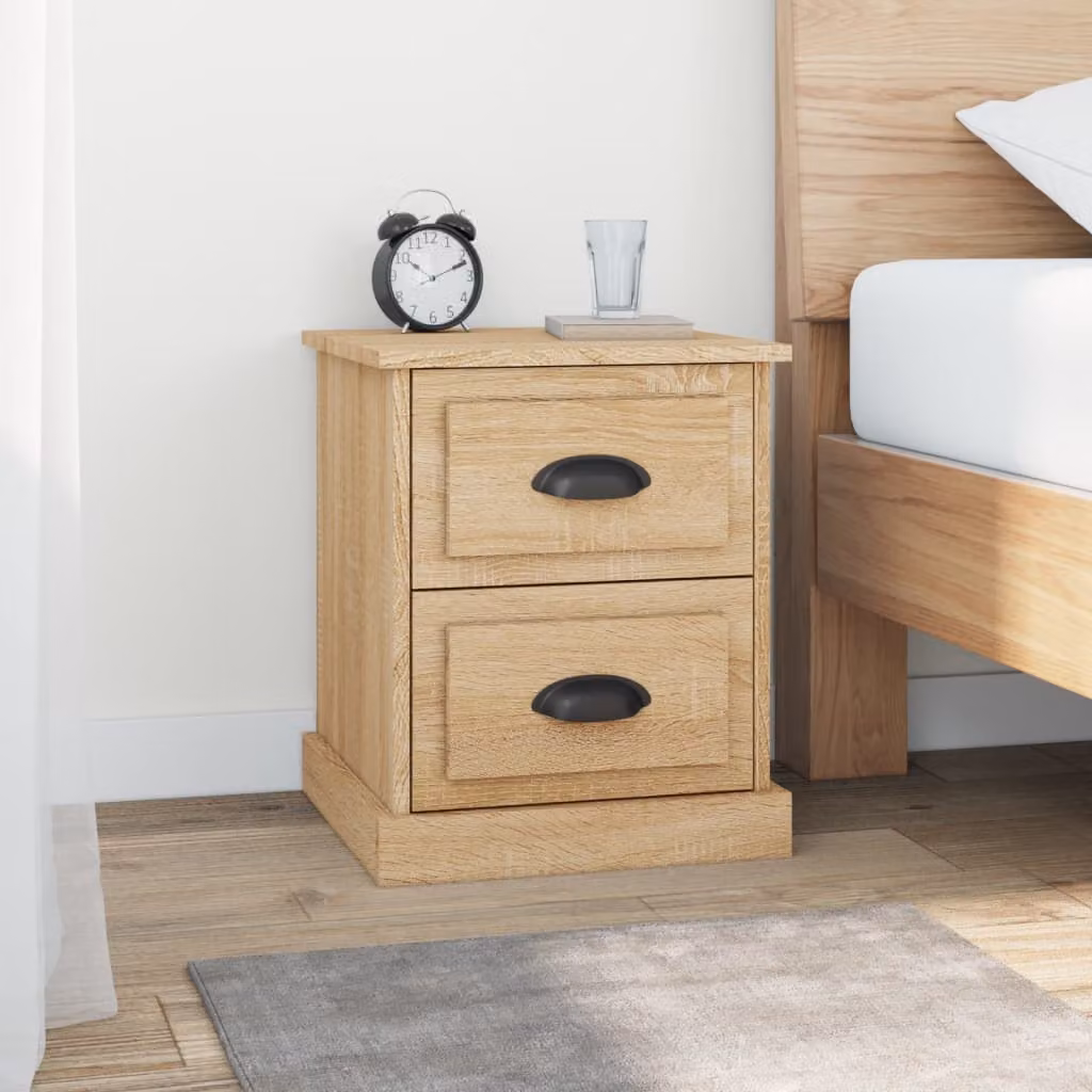 Set di 2 comodini vidaXL in legno Rovere Sonoma, L/P/H: 39 x 39 x 47,5 cm