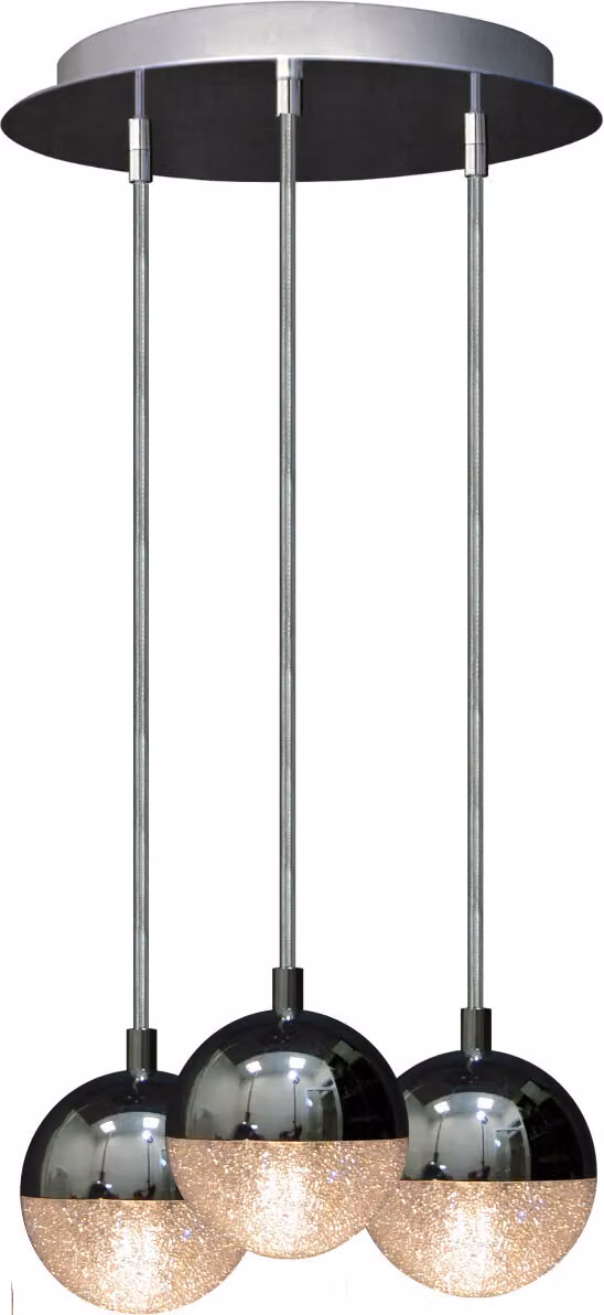 Lampada a sospensione AMARILLO nera-cromata 3xG9x5W in acrilico, dimensioni: 150x30x30 cm, IP20, Polux