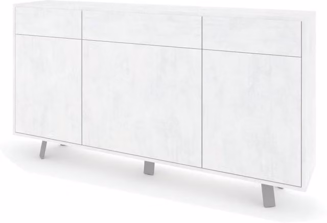 Credenza 3 ante/3 cassetti VELBRUK bianco pietra