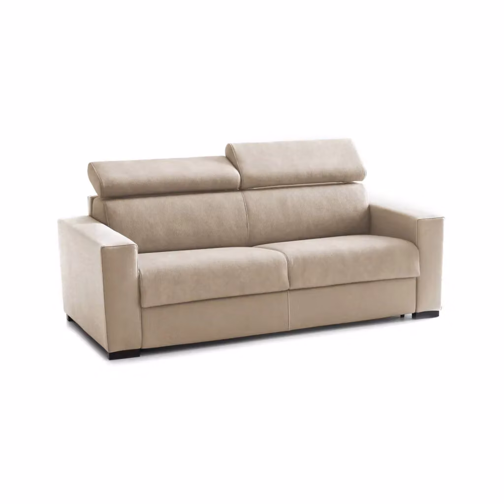 Divano Letto 2 Posti Alinia Talamo Italia Beige con Coperture Sfoderabili e Poggiatesta Regolabile L: 160 cm, P: 95 cm, H: 85 cm – 2