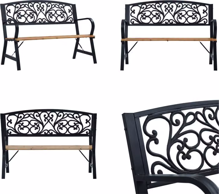 vidaXL Panca da giardino 120 cm in legno - Panca da giardino - Panca da giardino - Panca da patio - Panche da patio
