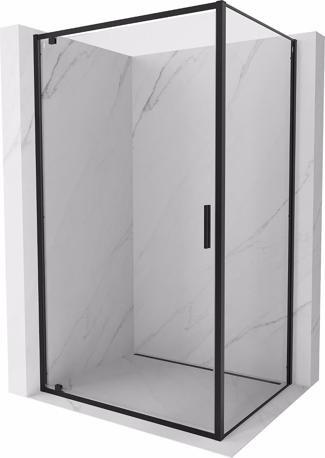 Mexen Exo cabina doccia a battente 90 x 100 cm, trasparente, nera - 8181-090-100-70-00