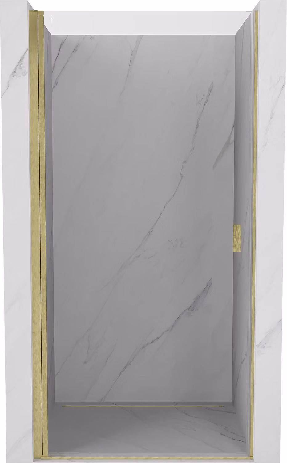 Mexen Mist-B porta doccia a battente 65 cm, trasparente, oro spazzolato - 8A2-065-000-55-00