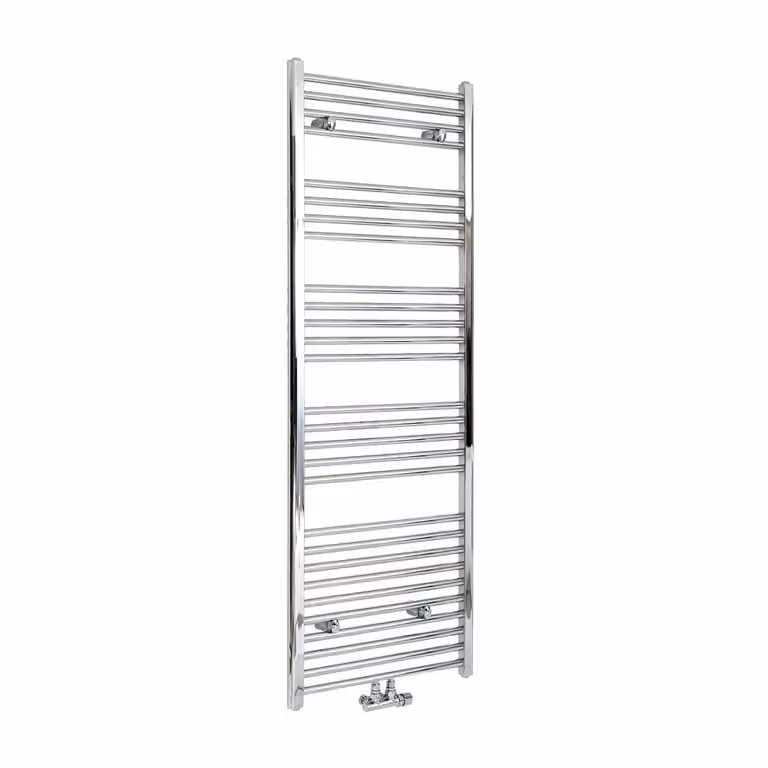 Scaldasalviette Cromato con Attacco Centrale - Termoarredo Bagno - 1600 x 600mm - 550 Watt - Neva