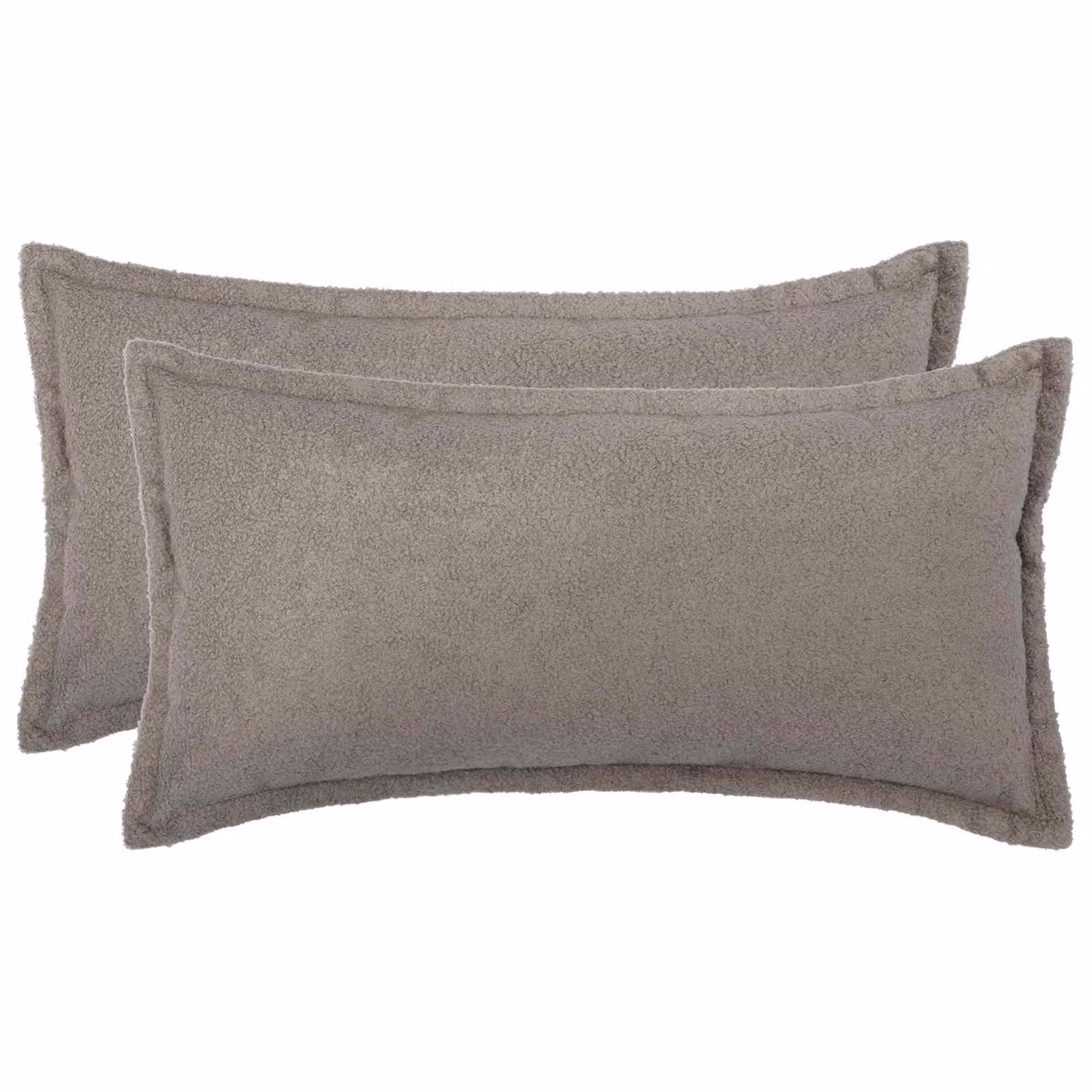 Set di 2 federe vidaXL HOUTEN in tessuto bouclé grigio chiaro, L 80 cm x P 40 cm