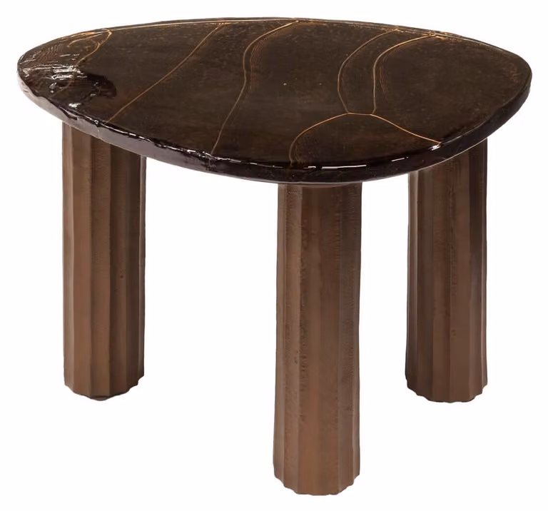 Tavolino FURNLUX Eclipse rame 51 cm / Colore principale: marrone / Dimensioni: 51 x 35 x 37 cm