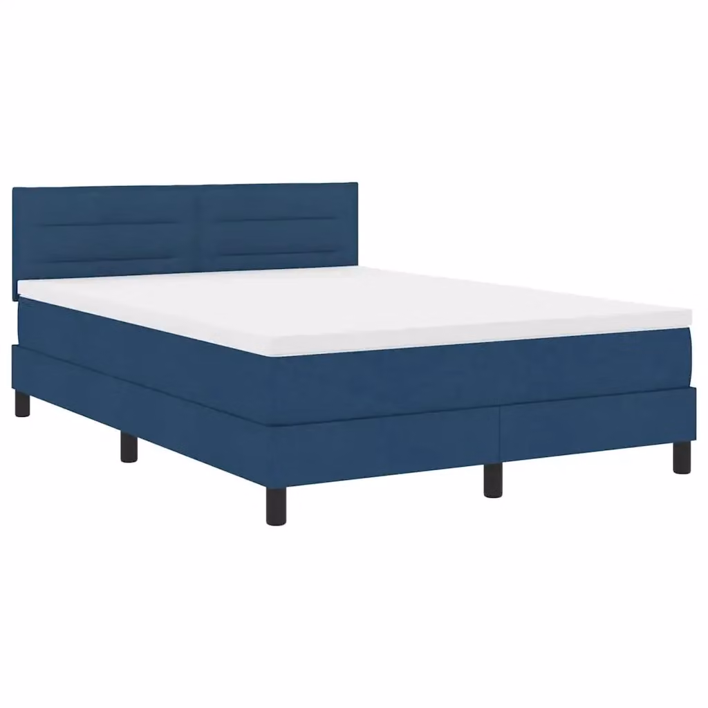Letto a molle moderno vidaXL in tessuto blu con illuminazione LED sottostante e porta di ricarica USB, L/P/H: 203 x 163 x 88 cm, 160 x 200 cm – 2