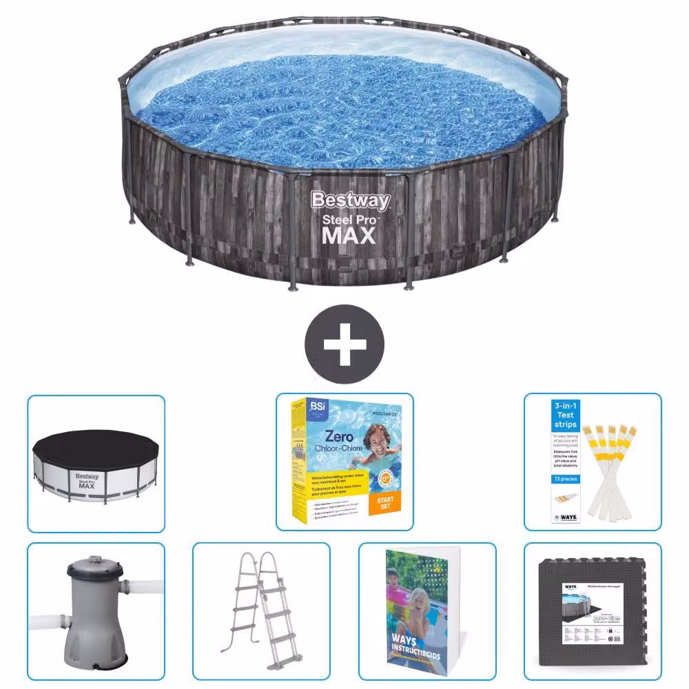 Piscina gonfiabile Bestway Steel Pro MAX, rotonda, 427x107 cm, composta da 6 parti, modello S607