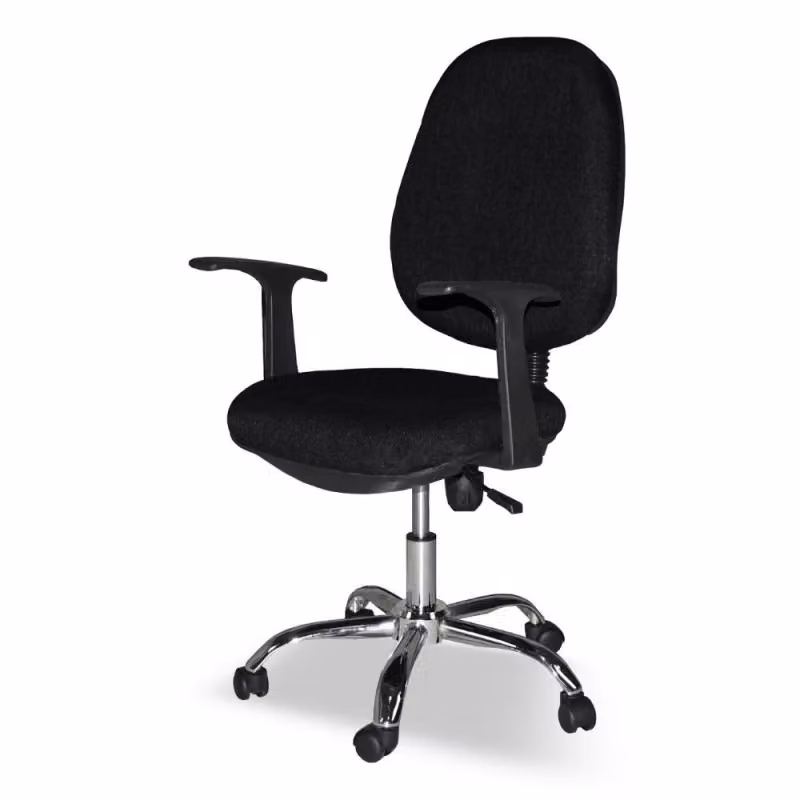 Poltrona da ufficio Effezeta Italia CR415 moderna in tessuto nero con braccioli – 2
