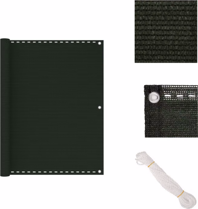vidaXL Schermo per balcone, verde scuro, 120x300 cm, HDPE - Ombrelloni e protezioni solari