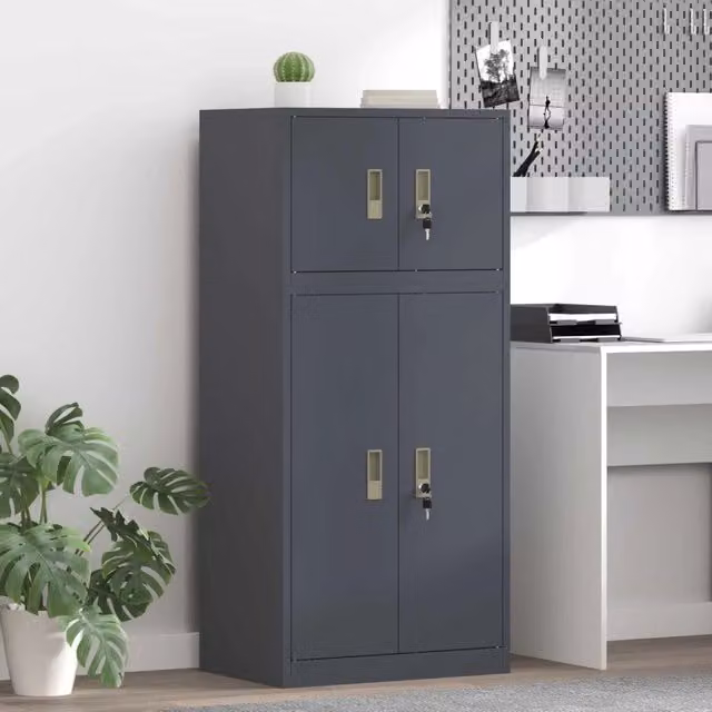 Armadio 2 pz Antracite 60 x 40 x 130 cm Acciaio Bloccabile 3438689