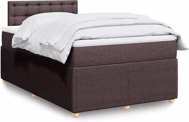 Letto con Giroletto a Molle e Materasso Ibrido vidaXL, Marrone e Bianco, L 120 x P 200 cm – 1