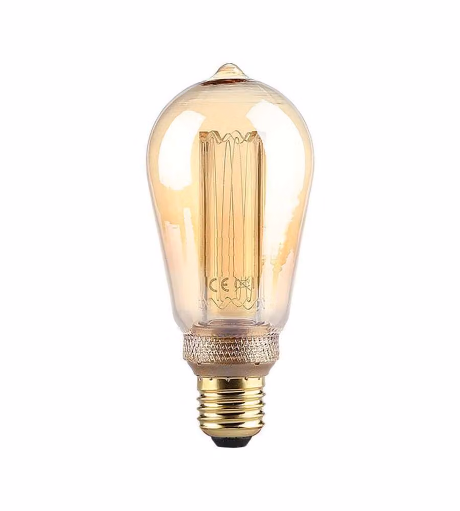V-TAC Lampadina LED E27 4W ST64 Candela Filamento Ambrato Art 1800K