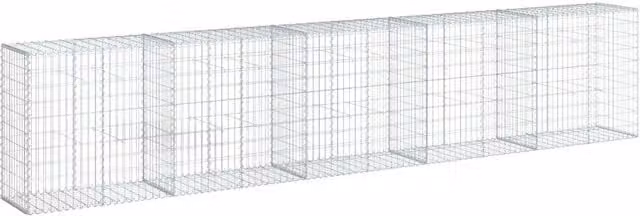 Cesto Gabbione con Copertura 500x50x100 cm in Ferro Zincato