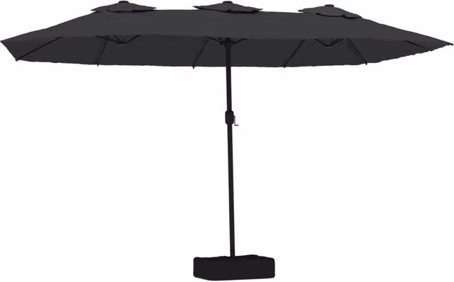 Ombrello | Parasolne a Doppia Testa con LED Nero 449x265 cm