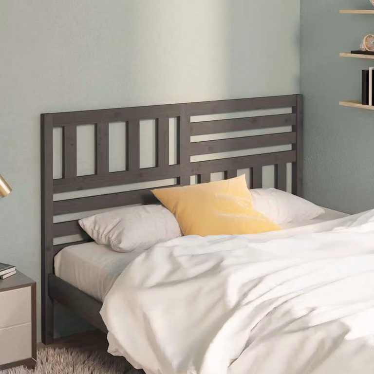 Testiera Letto vidaXL in Legno Massello di Pino Grigia L: 166 cm, P: 4 cm, H: 100 cm